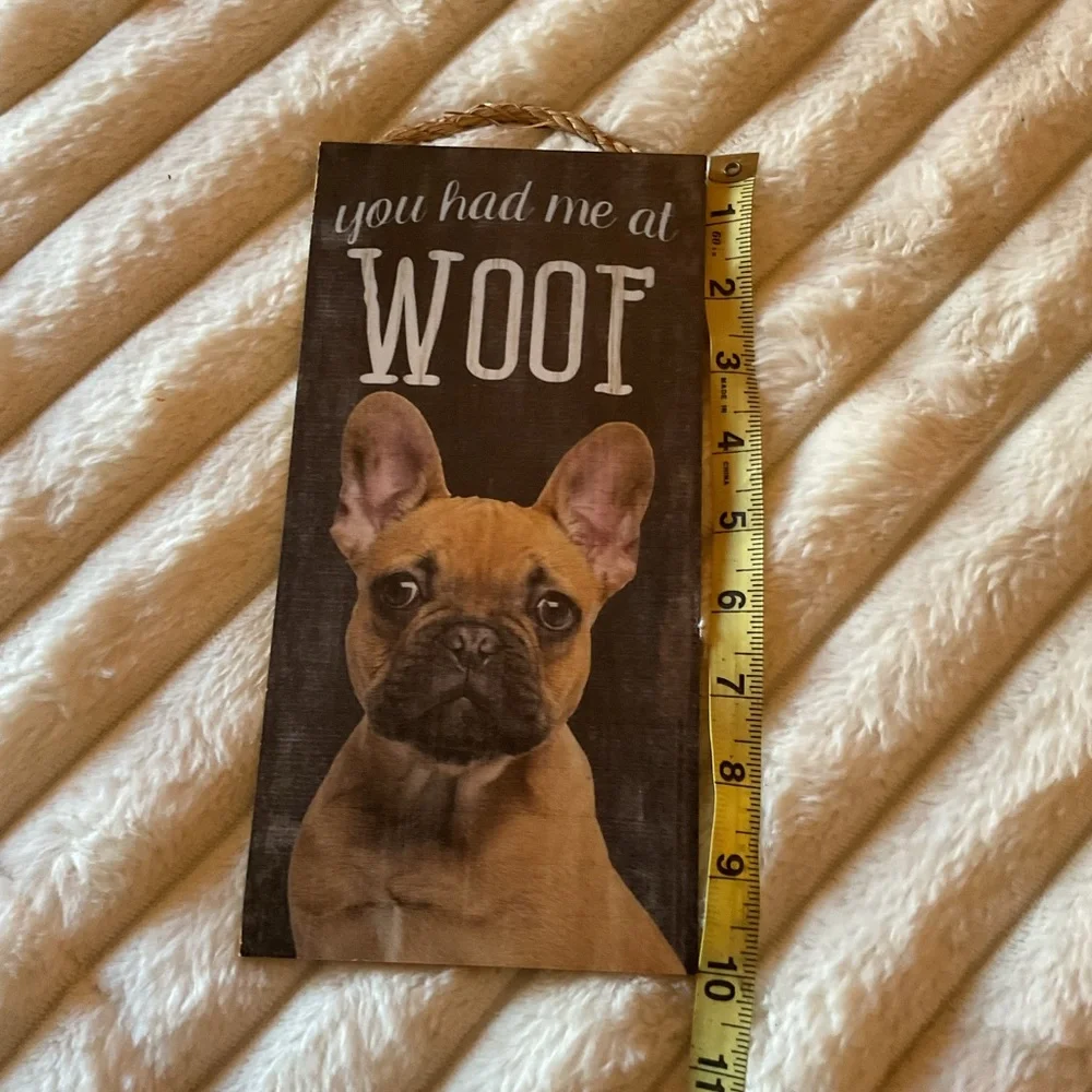 Woof Dog Wall Art Decor - Tan and Brown